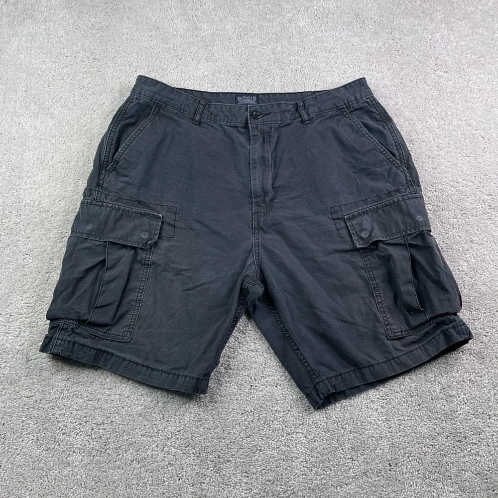 Levis Shorts Mens 36 Grey Cargo Utility Ripstop Tactical Flap Pockets‎